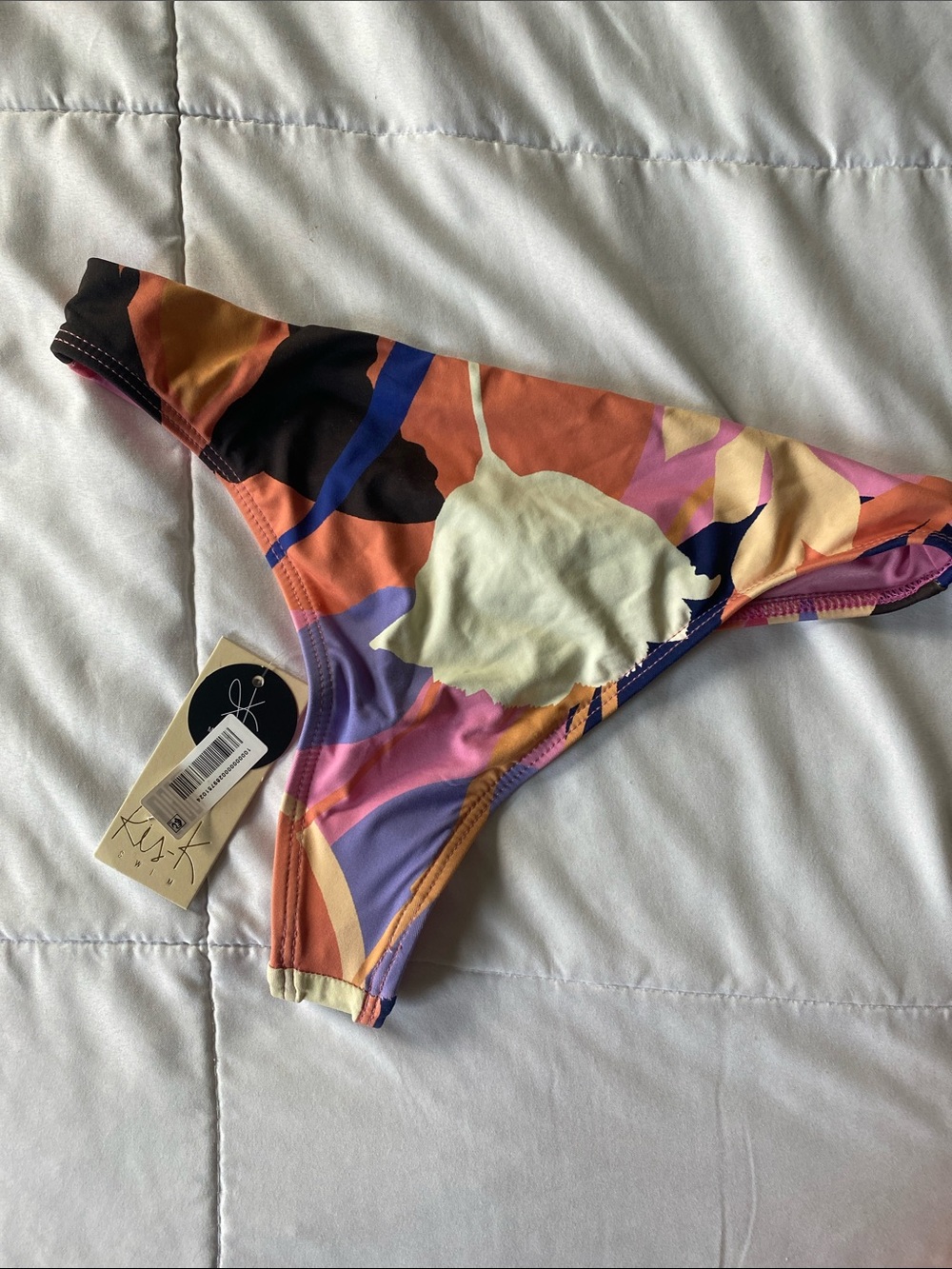 Women's Abstract Print Bikini Thong Bottom
